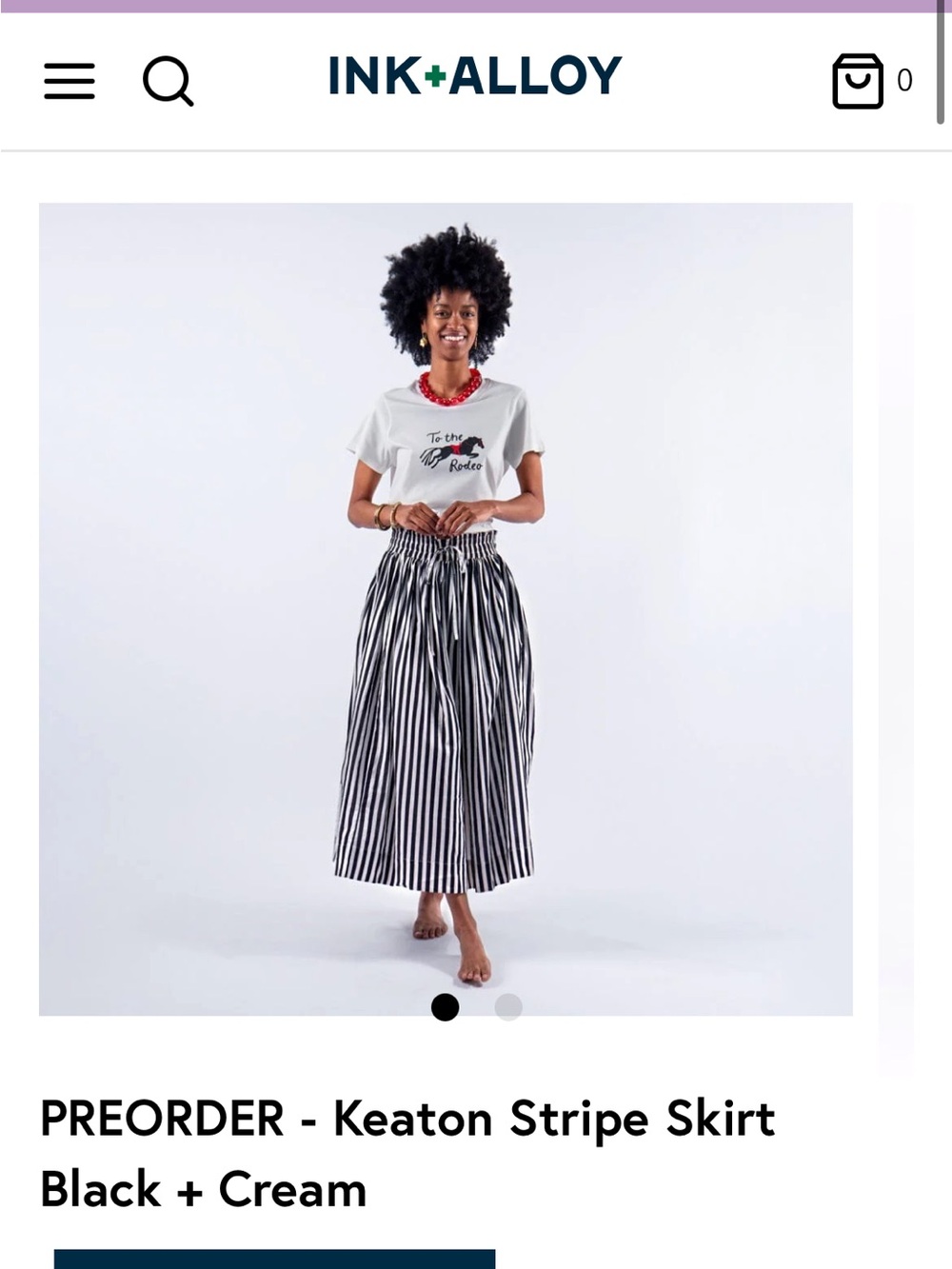 Ink and Alloy Keaton Stripe Skirt NWT